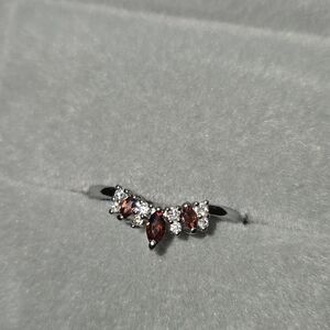Size 7 Red And Silver Ring